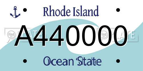 A440000 Rhode Island License Plate