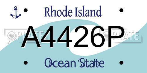 A4426P Rhode Island License Plate