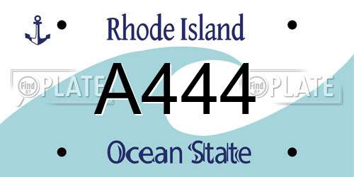 A444 Rhode Island License Plate