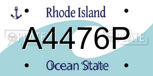 A4476P Rhode Island License Plate