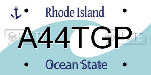 A44TGP Rhode Island License Plate
