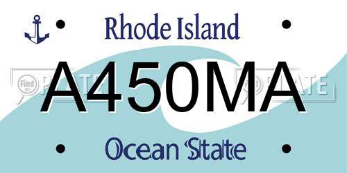 A450MA Rhode Island License Plate