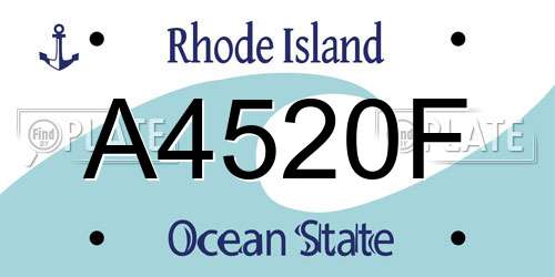 A4520F Rhode Island License Plate