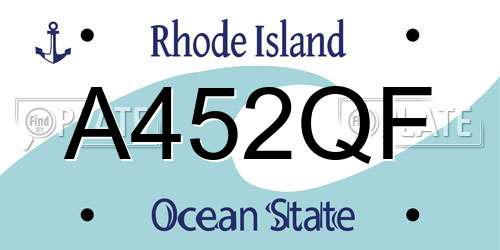 A452QF Rhode Island License Plate