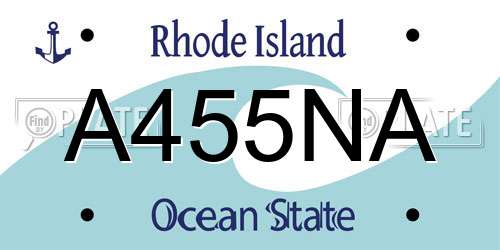 A455NA Rhode Island License Plate