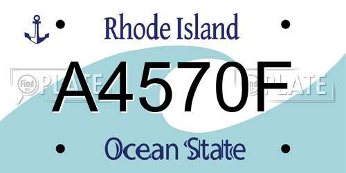 A4570F Rhode Island License Plate