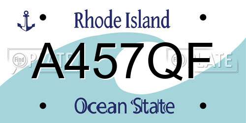 A457QF Rhode Island License Plate