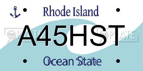 A45HST Rhode Island License Plate