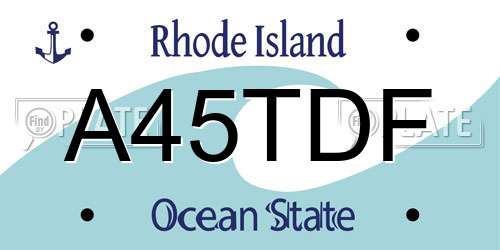 A45TDF Rhode Island License Plate