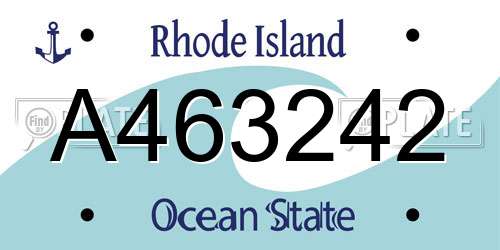 A463242 Rhode Island License Plate