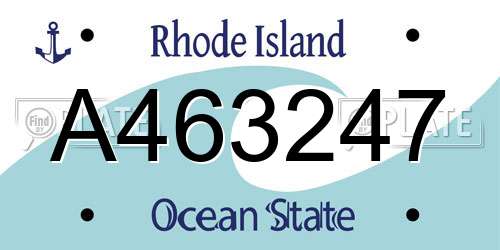 A463247 Rhode Island License Plate