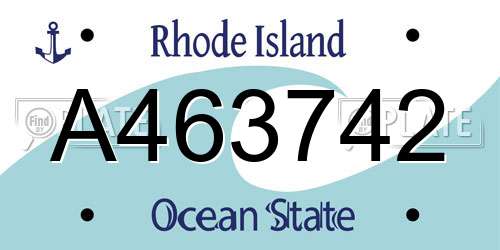 A463742 Rhode Island License Plate
