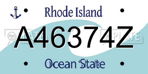 A46374Z Rhode Island License Plate
