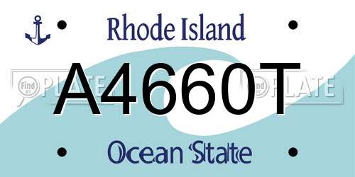A4660T Rhode Island License Plate
