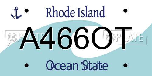 A466OT Rhode Island License Plate