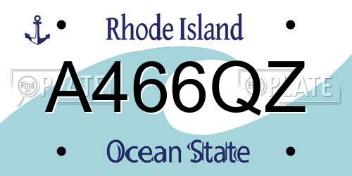 A466QZ Rhode Island License Plate