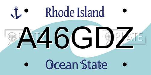A46GDZ Rhode Island License Plate