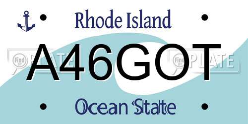 A46GOT Rhode Island License Plate
