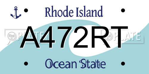 A472RT Rhode Island License Plate