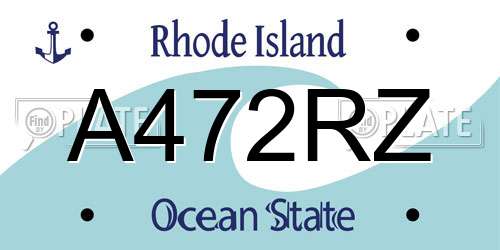A472RZ Rhode Island License Plate