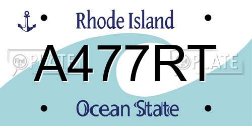 A477RT Rhode Island License Plate