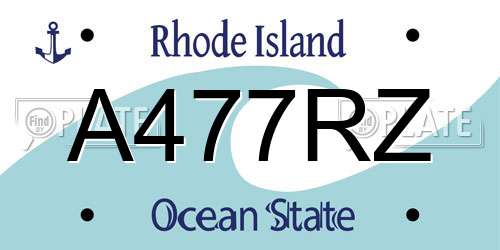 A477RZ Rhode Island License Plate