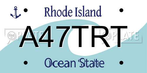 A47TRT Rhode Island License Plate