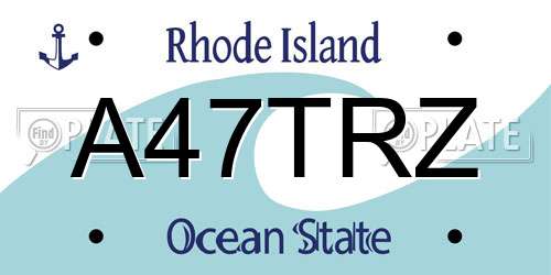 A47TRZ Rhode Island License Plate