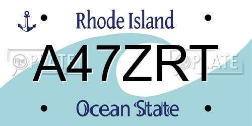 A47ZRT Rhode Island License Plate