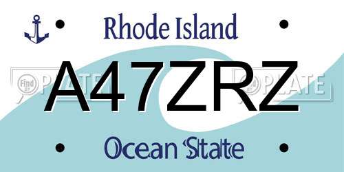 A47ZRZ Rhode Island License Plate