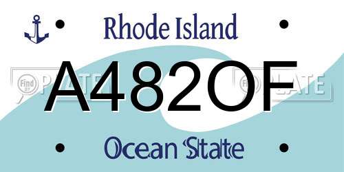 A482OF Rhode Island License Plate