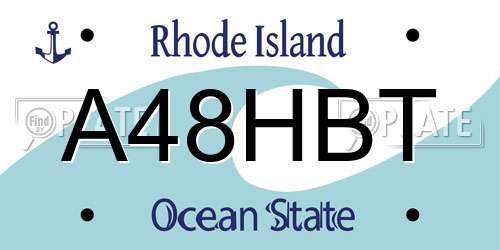 A48HBT Rhode Island License Plate