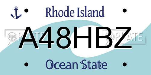A48HBZ Rhode Island License Plate