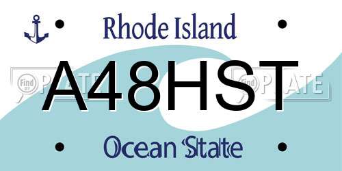 A48HST Rhode Island License Plate