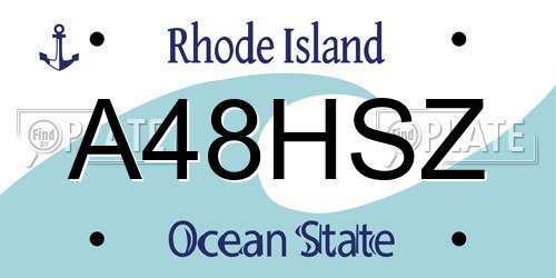 A48HSZ Rhode Island License Plate