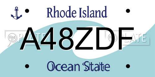 A48ZDF Rhode Island License Plate
