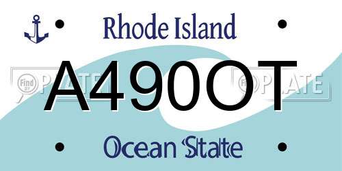 A490OT Rhode Island License Plate