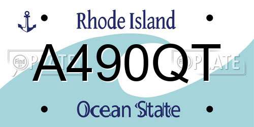 A490QT Rhode Island License Plate