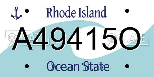 A49415O Rhode Island License Plate
