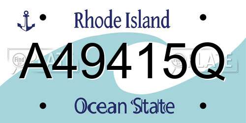 A49415Q Rhode Island License Plate
