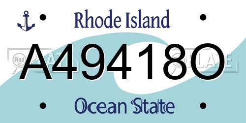 A49418O Rhode Island License Plate
