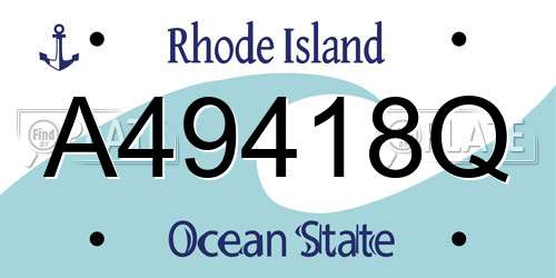 A49418Q Rhode Island License Plate