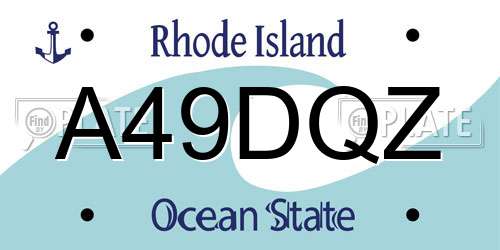 A49DQZ Rhode Island License Plate