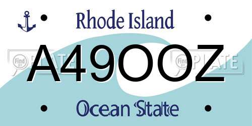 A49OOZ Rhode Island License Plate