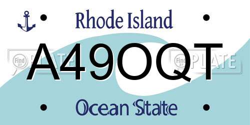 A49OQT Rhode Island License Plate