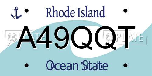 A49QQT Rhode Island License Plate