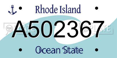 A502367 Rhode Island License Plate