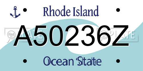 A50236Z Rhode Island License Plate