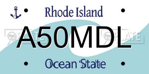 A50MDL Rhode Island License Plate