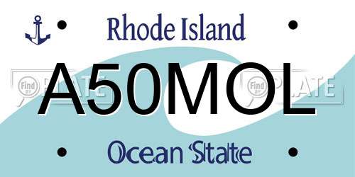 A50MOL Rhode Island License Plate